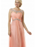 Rhinestone Beaded Ruched Chiffon Sparkly Prom Dress